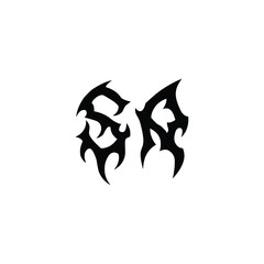 SA monogram logo design letter text name symbol monochrome logotype alphabet character simple logo