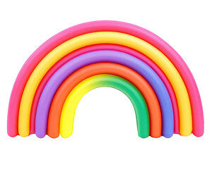 Obraz premium Colorful rainbow arch made of soft, flexible material, perfect for play. This vibrant decoration adds joy and creativity to any space