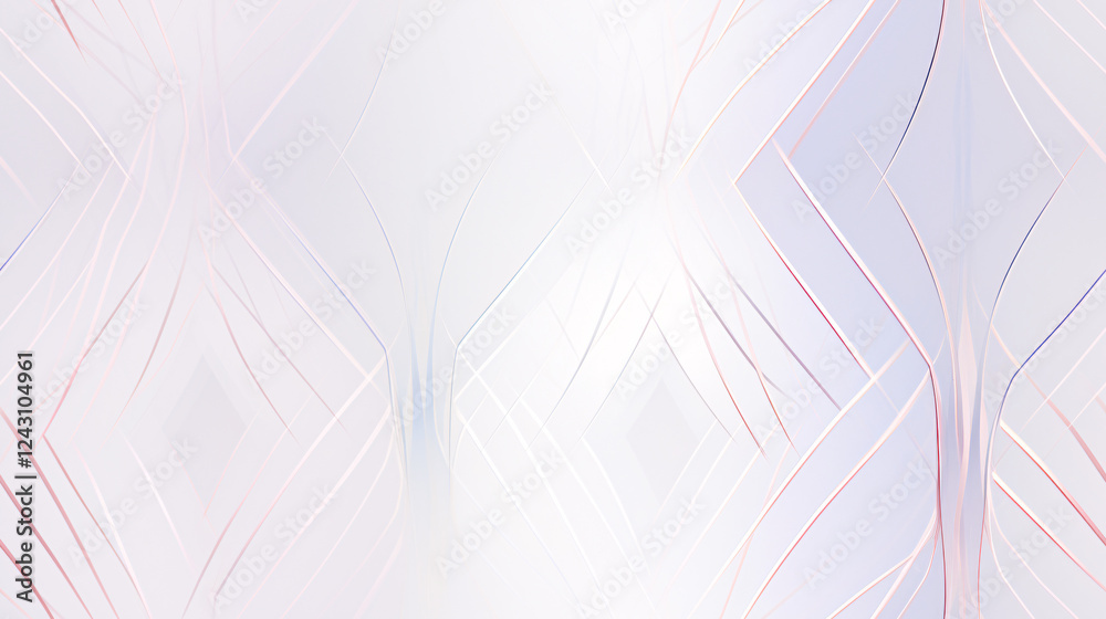 Poster The lines form diamonds and abstract iridescent patterns on a white premium background for a tech-inspired backdrop.

