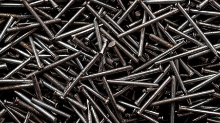 Dark Grey Rusty Metal Nails Texture Background