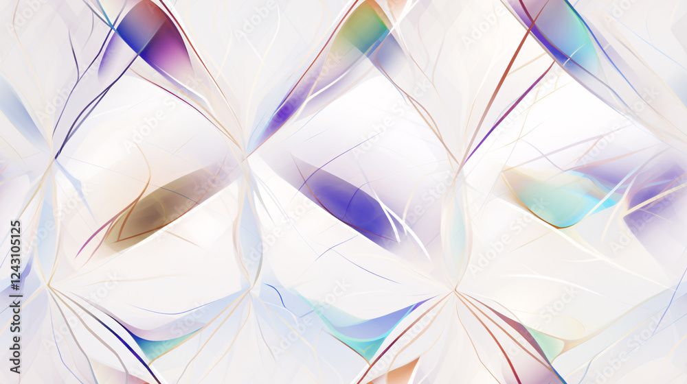 Poster The lines form diamonds and abstract iridescent patterns on a white premium background for a tech-inspired backdrop.

