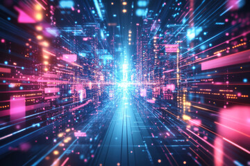 Fototapeta premium Futuristic digital technology abstract background
