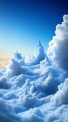 A celestial palace made of swirling clouds, forming new towers and structures with each passing moment