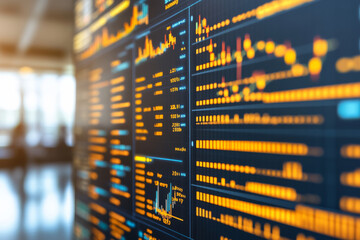 Fototapeta premium Digital technology abstract background with data charts