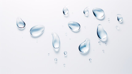 A white background with transparent drops, creating a sleek, clean design, perfect for wallpaper and presentation backgrounds, offering a minimalist and modern aesthetic.

