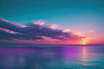 Teal and Purple Sunset Color Gradient Background with Vibrant Hues and Modern Design Layout