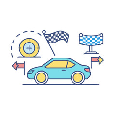 car racing icon, car racing vector illustration-simple illustration of car racing, perfect for car racing logos and icons