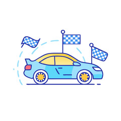 car racing icon, car racing vector illustration-simple illustration of car racing, perfect for car racing logos and icons