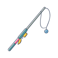 fishing rod icon, fishing rod vector illustration-simple illustration of fishing rod, perfect for fishing rod logos and icons