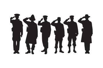 Salute Army Soldier Silhouette Bundle