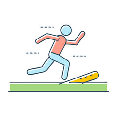 Obraz premium long jump icon, long jump vector illustration-simple illustration of long jump, perfect for long jump logos and icons