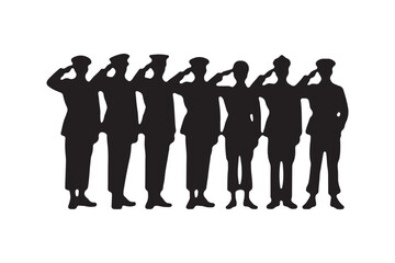 Salute Army Soldier Silhouette Bundle