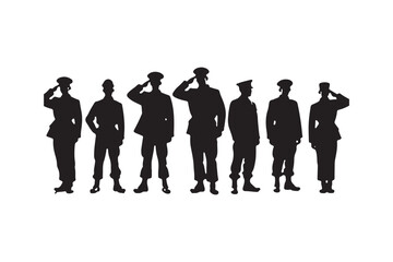 Salute Army Soldier Silhouette Bundle