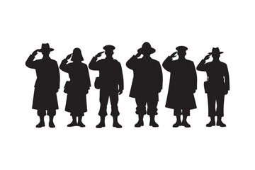 Salute Army Soldier Silhouette Bundle