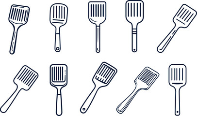 Spatula vector icon set