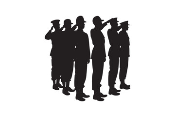 Salute Army Soldier Silhouette Bundle