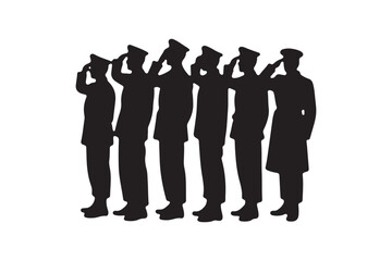 Salute Army Soldier Silhouette Bundle