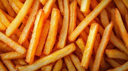 Crispy golden fries shimmer with a light sheen, creating an irresistible mound of deliciousness. Ideal for sharing or enjoying solo, these are a favorite snack at picnics and parties