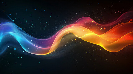 Obraz premium A colourful wave of light with a black background