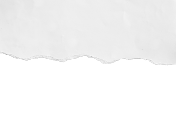 Realistic torn paper edge. Ripped white paper mockup isolated on transparent background. Piece of rip paper PNG. mockup template