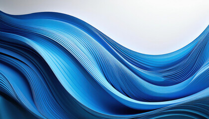 Fototapeta premium Elegant blue wave pattern on a white surface creating a serene visual backdrop for banners and graphics