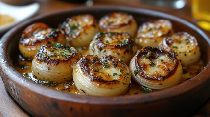 A French escargot dish with garlic butter