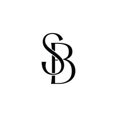 SB monogram logo design letter text name symbol monochrome logotype alphabet character simple logo