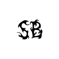 SB monogram logo design letter text name symbol monochrome logotype alphabet character simple logo