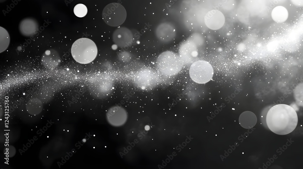 Poster abstract image depicting a majestic cosmic dreamscape with shimmering starlight glowing particles an