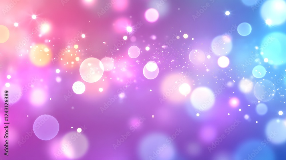 Poster captivating abstract background featuring a swirling array of vibrant glitter bokeh lights and a col