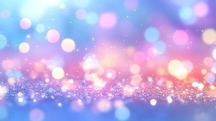 Obraz premium Captivating abstract background of blurred shimmering and iridescent bokeh lights sparkling glitters and festive atmosphere This vibrant and luminous image can be used as a dreamy whimsical
