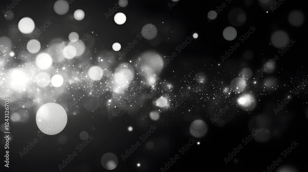 Poster Captivating Cosmic Glimmer   Ethereal Starry Night Sky with Shimmering Particles of Light Creating a Mesmerizing and Magical Atmosphere of Wonder and Mystery