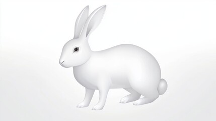 Fototapeta premium A detailed vector image of a white rabbit with a clear and clean background