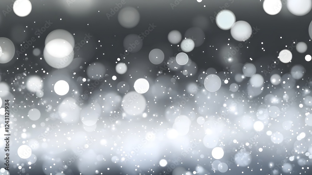 Leinwandbilder Captivating image of a magical winter night landscape with a mesmerizing snowfall scene illuminated by the soft glow of moonlight and twinkling bokeh lights creating a serene and ethereal atmosphere