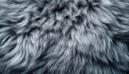 Gray Fur Texture Close Up Detailed View