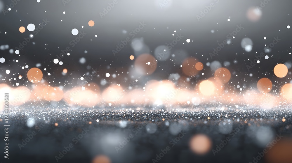 Leinwandbilder Captivating winter scene with a dazzling display of snowfall glittering snowflakes and shimmering bokeh lights creating an enchanting and serene winter wonderland atmosphere