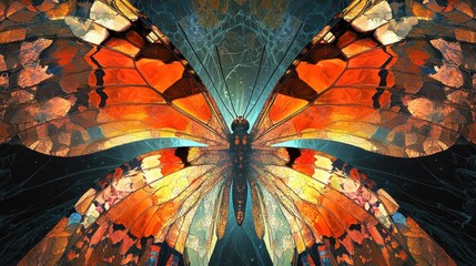 Fototapeta premium Intricate Fractal Patterns Morphing into Abstract Butterfly Design