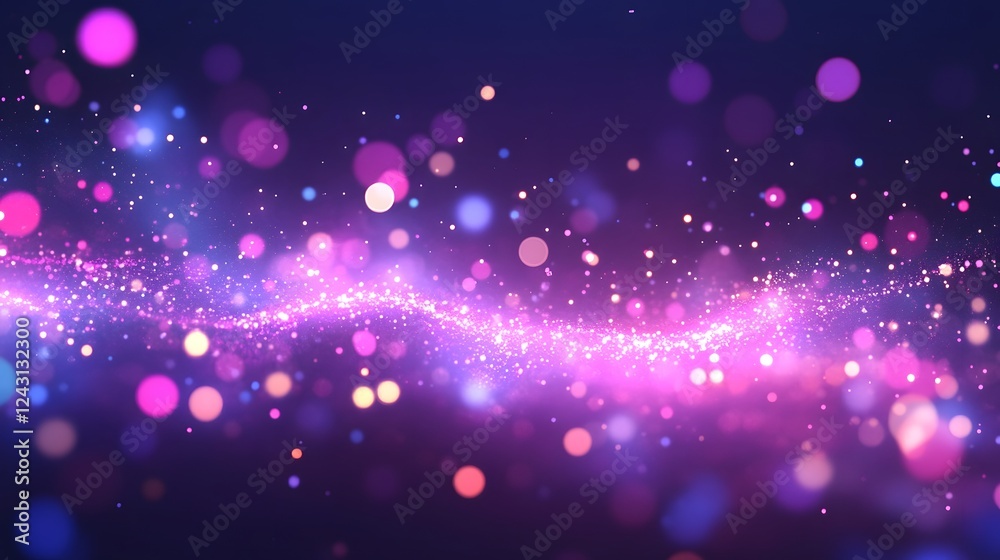 Poster enchanting cosmic galaxy with shimmering celestial particles and radiant nebula glow vibrant abstrac