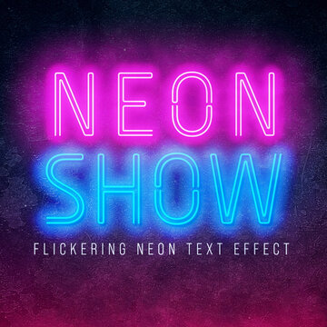 Flickering Neon Light Text Effect