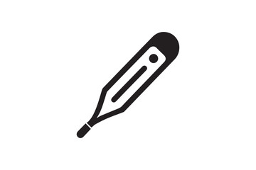 thermometer vector silhouette isolated in white background