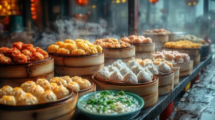 A Hong Kong dim sum feast with dumplings