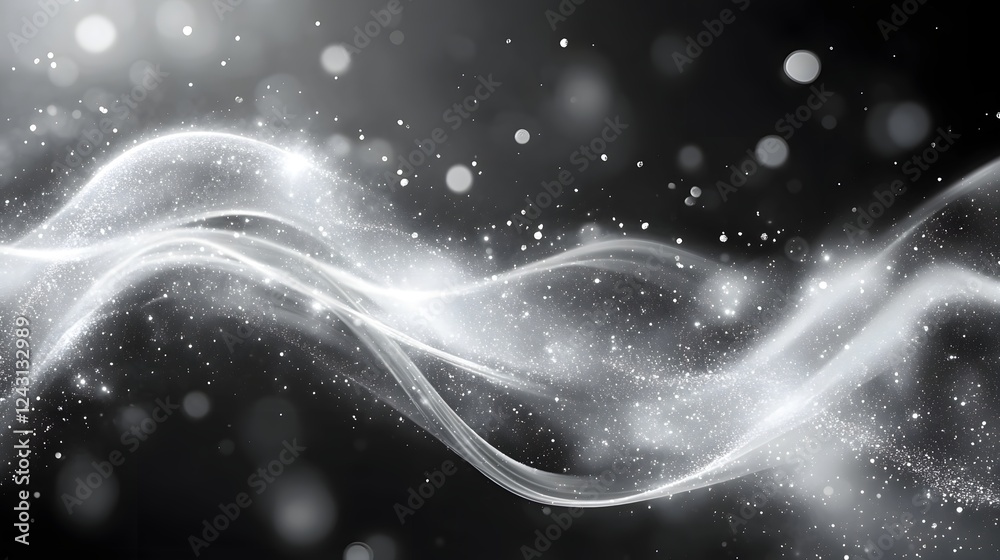 Aufkleber ethereal and captivating cosmic waves of luminous particles flowing and swirling through the celesti