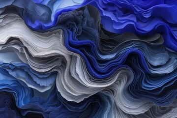 Obraz premium Vibrant Sapphire and Deep Ash Textured Layers with Smooth Gradation and Flow