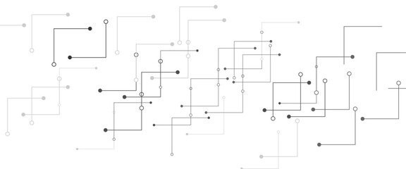 Abstract background with gears and technology elements on a white background