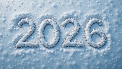 Glittering 2026 Holiday Scene with Frosted Glass Decorations and Pine Branches. Concept of Festive Celebration, Winter Wonderland, Christmas Spirit, New Year Joy.. Christmas. New Year