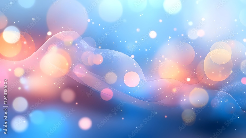 Poster magical winter wonderland background with glowing blurred bokeh lights and sparkling particles festi
