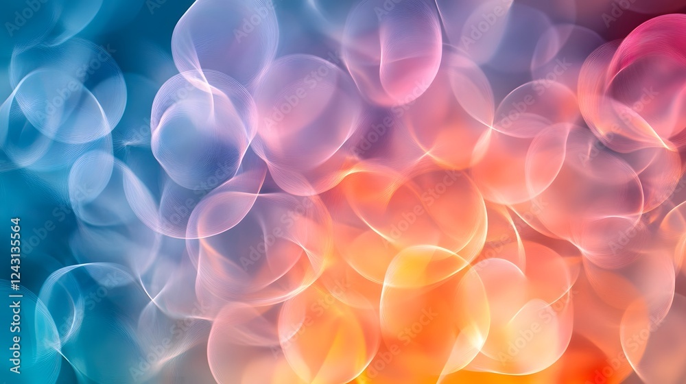 Poster Mesmerizing abstract background with blurred colorful bokeh lights in a captivating gradient of vibrant hues creating a dreamlike