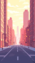 Fototapeta premium portrait of city buildings in pixel art style, pixel art city, pixel art game background, cyber city background, vintage 80s background