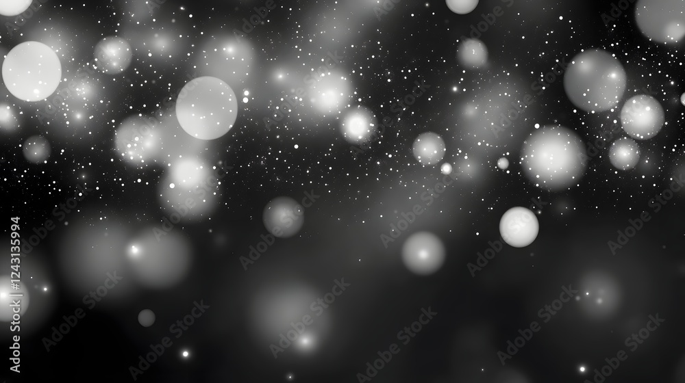 Poster Mesmerizing abstract bokeh light background with glittering sparkling and twinkling particles for a dreamy magical and enchanting winter holiday or new year scene