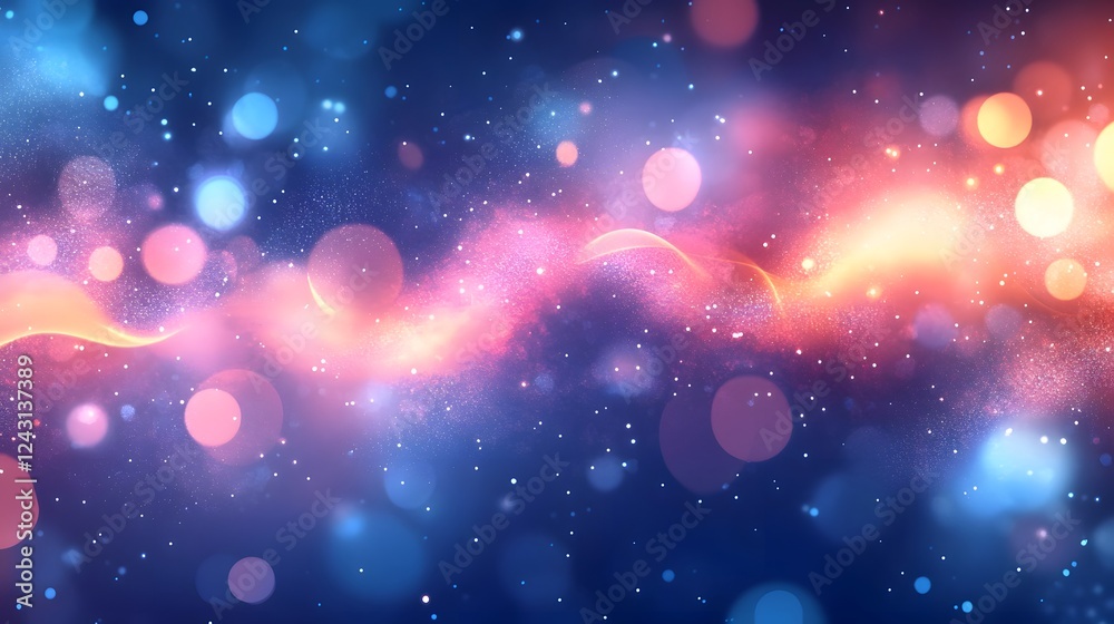 Aufkleber Mesmerizing cosmic explosion of vibrant swirling celestial hues creating a breathtaking display of galactic grandeur and interstellar wonder